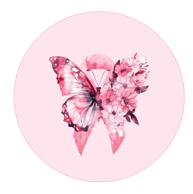 Badge, Porte clés ou Magnet Fleurs Papillon